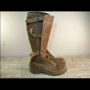 WW2 WWII 1940s USA Army Military Company Calvary Riding Leather Boots Size 7.5